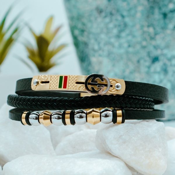 Leather bracelet with Square G in black patent leather  GUCCI US